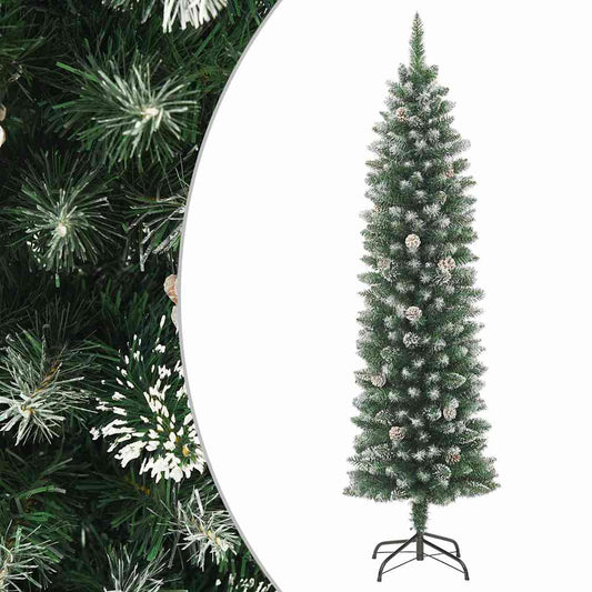 vidaXL Artificial Slim Christmas Tree with Stand 180 cm PVC