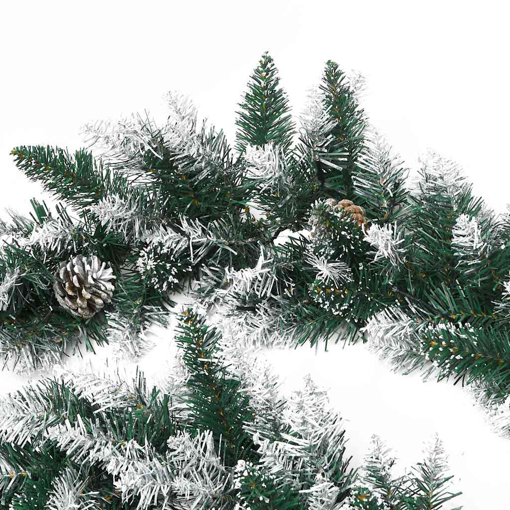 vidaXL Christmas Garland with LED Lights Green 5,2 m PVC