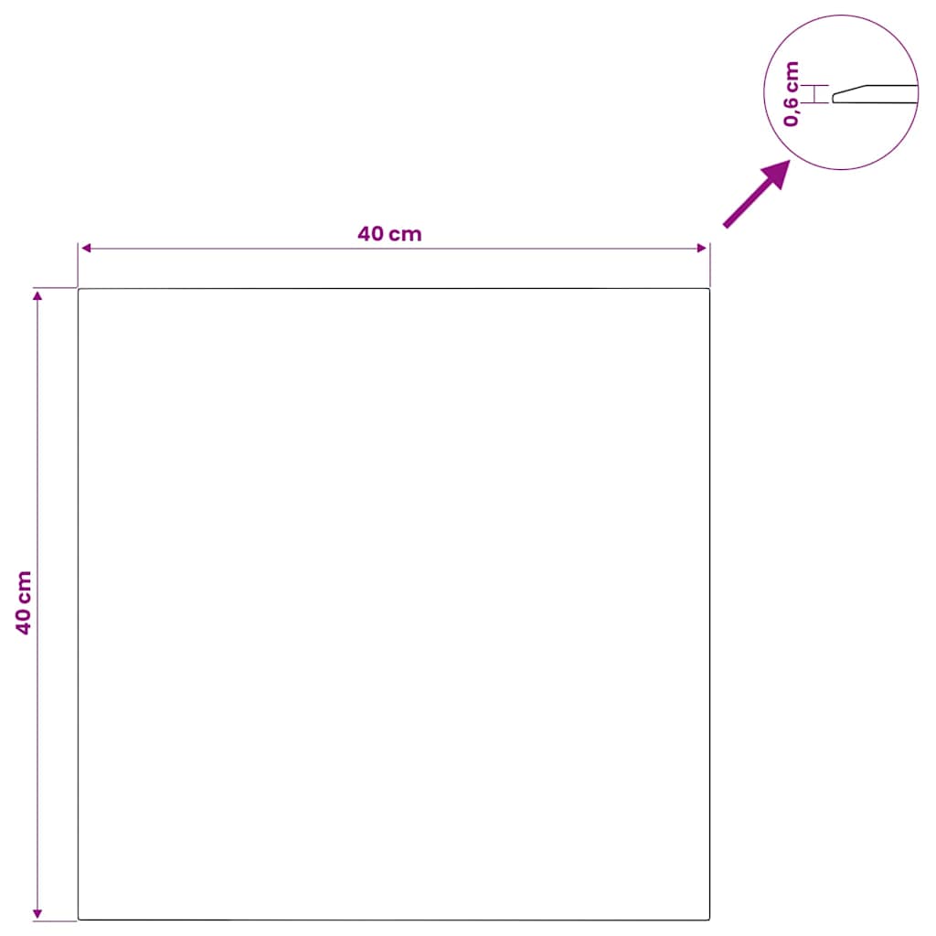 vidaXL Table Top Transparent 40x40 cm Tempered Glass
