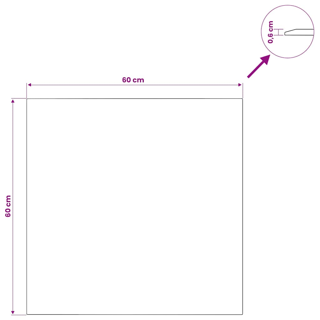 vidaXL Table Top Transparent 60x60 cm Tempered Glass
