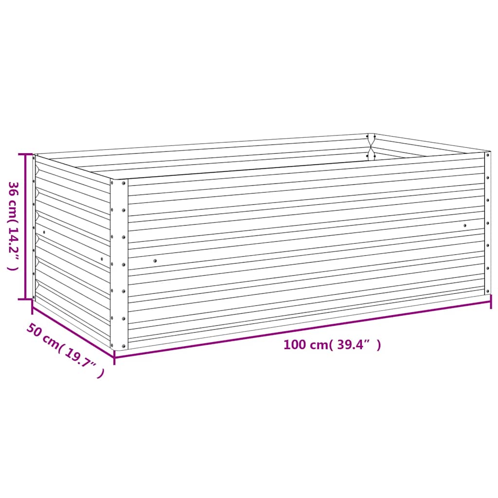 vidaXL Garden Raised Bed 100x50x36 cm Corten Steel