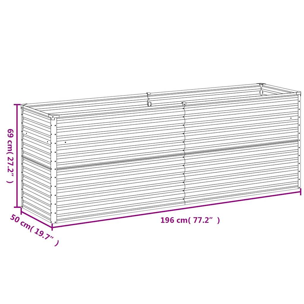 vidaXL Garden Raised Bed 196 x 50 x 69 cm