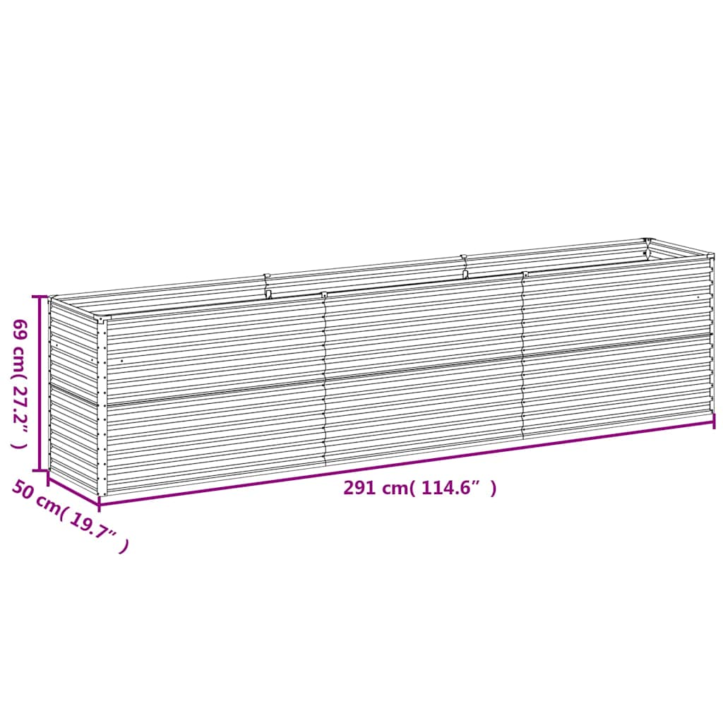 vidaXL Garden Raised Bed 291 x 50 x 69 cm