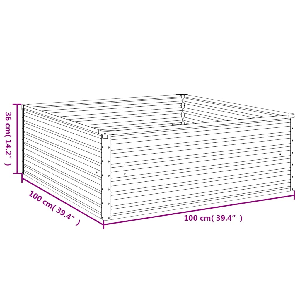 vidaXL Garden Raised Bed 100x100x36 cm Corten Steel