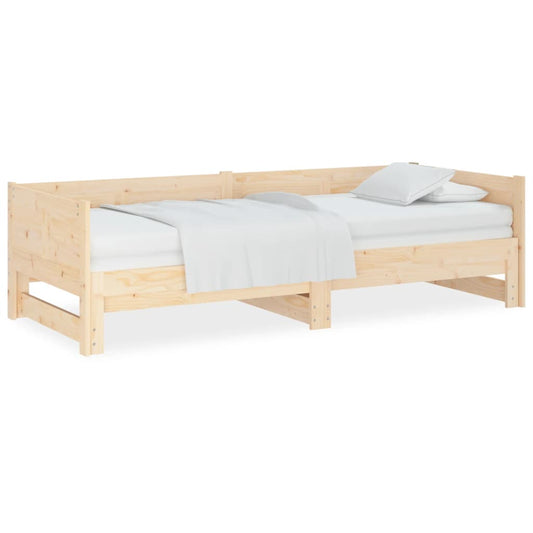 vidaXL Pull-out Day Bed without Mattress Solid Wood Pine 2x(80x200) cm