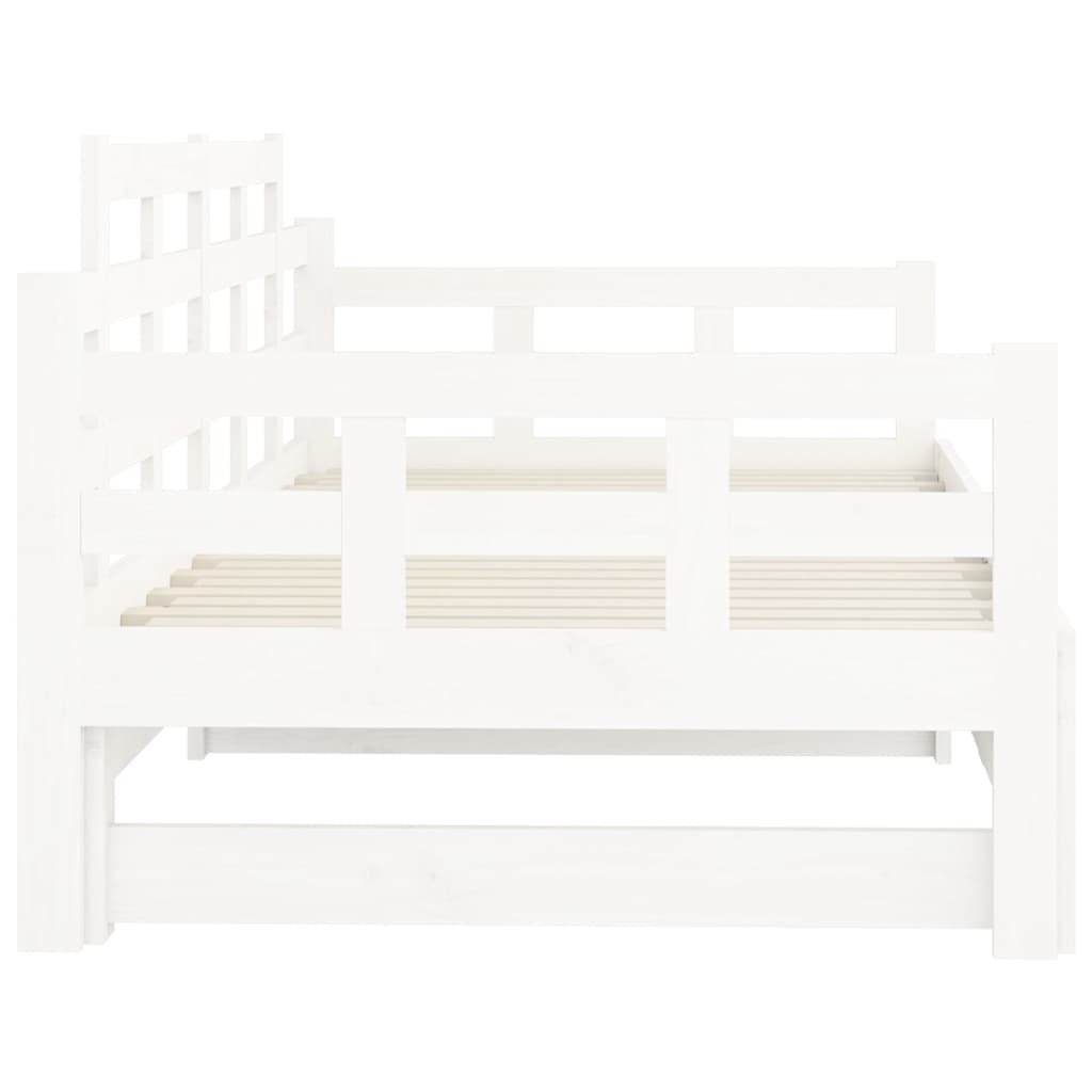 vidaXL Pull-out Day Bed without Mattress White 2x(90x200) cm
