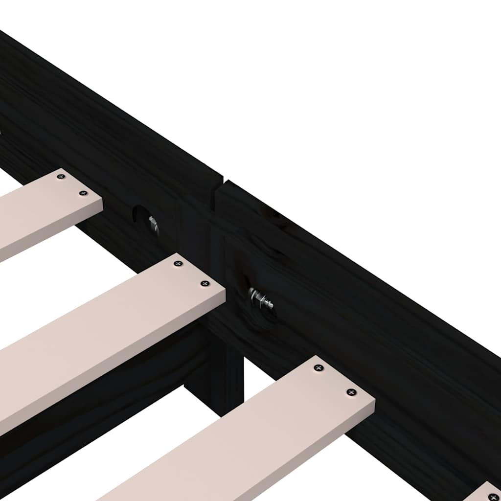 vidaXL Stack Bed without Mattress Black 80x200 cm Solid Wood Pine