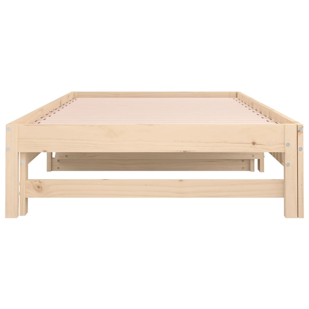vidaXL Pull-out Day Bed without Mattress 2x(90x200) cm Solid Wood Pine