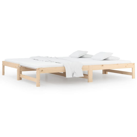 vidaXL Pull-out Day Bed without Mattress 2x(90x190) cm Solid Wood Pine