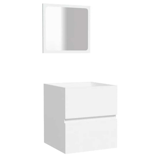 vidaXL Bathroom Cabinet with Mirror White Engineered Wood