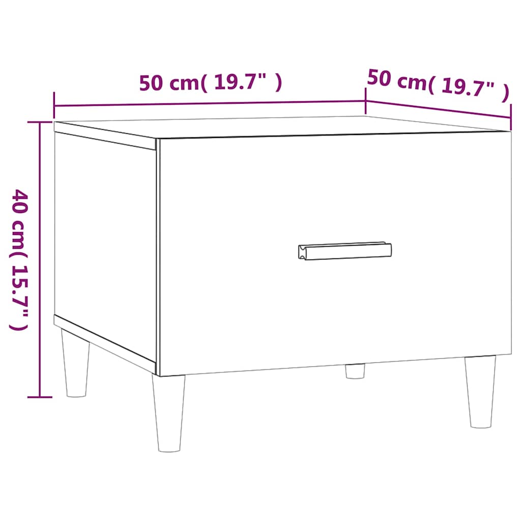 812720 vidaXL Coffee Table High Gloss White 50x50x40 cm Engineered Wood