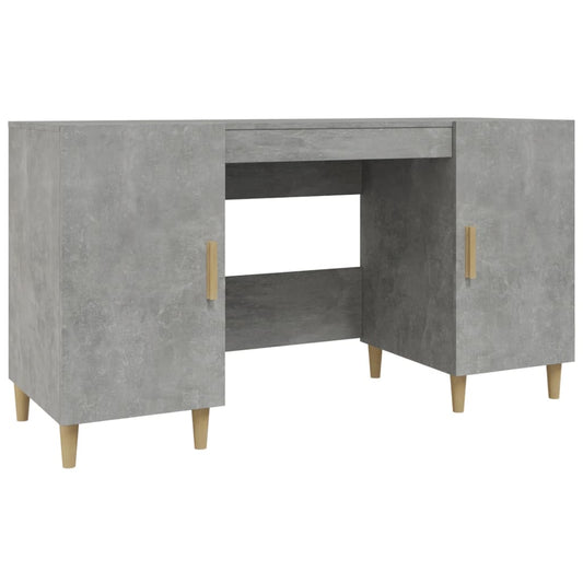 vidaXL Desk Concrete Grey 140x50x75 cm Engineered Wood