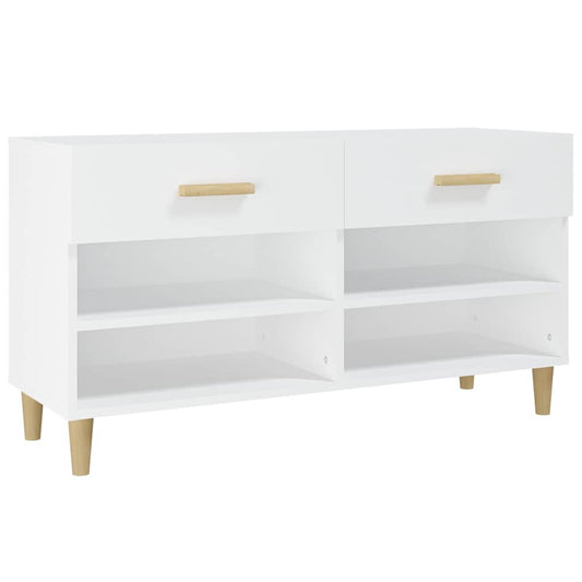 812816 vidaXL Shoe Cabinet White 102x35x55 cm Engineered Wood