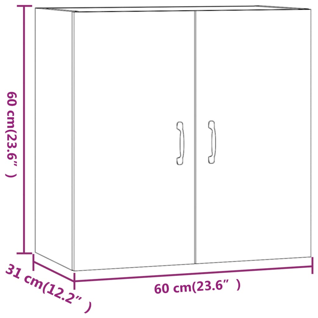 vidaXL Floating Cabinet | White | Engineered Wood | 60x31x60 cm