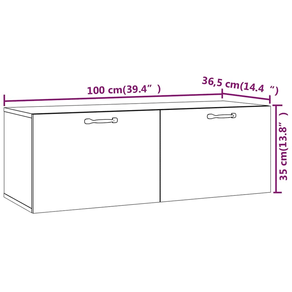 812954 vidaXL Wall Cabinet Sonoma Oak 100x36,5x35 cm Engineered Wood