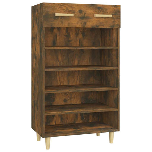 817555 vidaXL Shoe Cabinet Smoked Oak 60x35x105 cm Engineered Wood