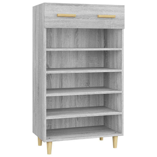 817556 vidaXL Shoe Cabinet Grey Sonoma 60x35x105 cm Engineered Wood