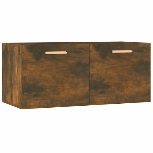 vidaXL Wall Cabinet Smoked Oak 80x35x36,5 cm Engineered Wood