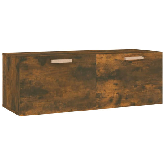 vidaXL Wall Cabinet Smoked Oak 100x36,5x35 cm Engineered Wood