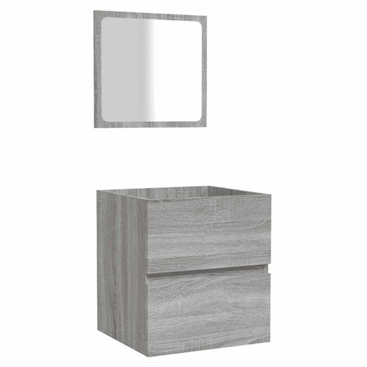 vidaXL Bathroom Cabinet with Mirror Grey Sonoma Engineered Wood