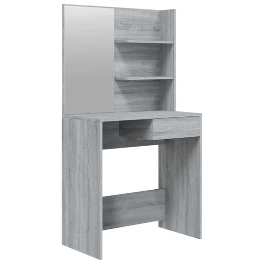 vidaXL Dressing Table with Mirror Grey Sonoma 74,5x40x141 cm