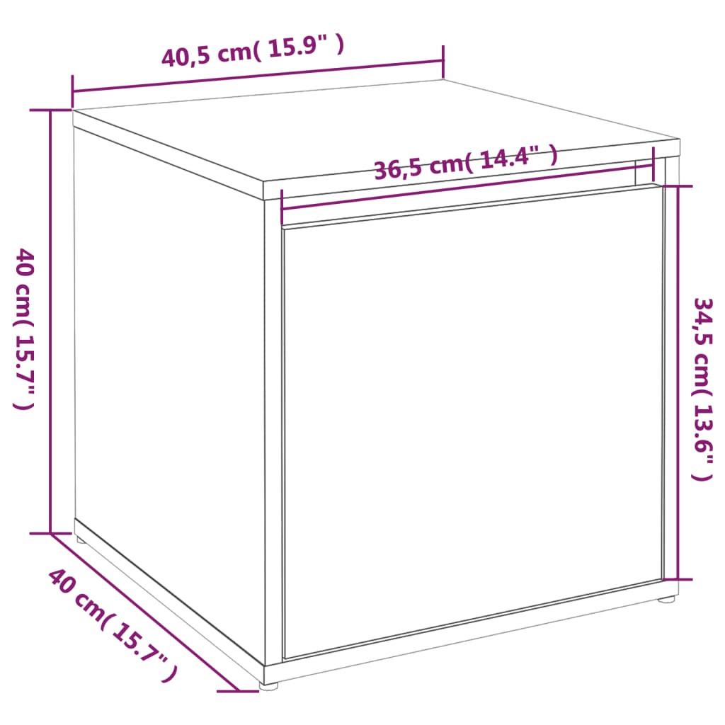 vidaXL Box Drawer Smoked Oak 40.5x40x40 cm Engineered Wood