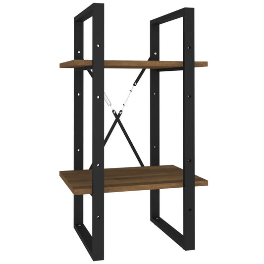 821302 vidaXL 2-Tier Book Cabinet Brown Oak 40x30x70 cm Engineered Wood