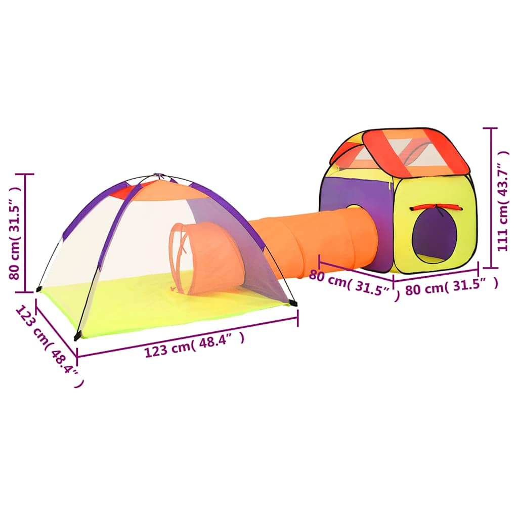 vidaXL Children Play Tent Multicolour 338x123x111 cm