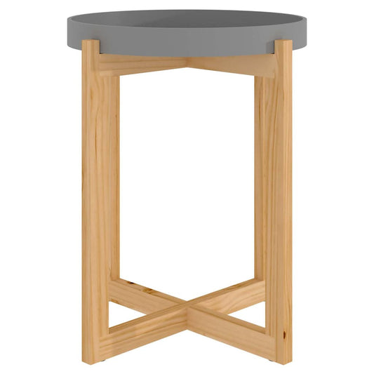 vidaXL Coffee Table Grey 41x41x48,5cm Engineered Wood&Solid Wood Pine
