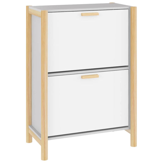 vidaXL Shoe Cabinet White 57,5x33x80 cm Engineered Wood