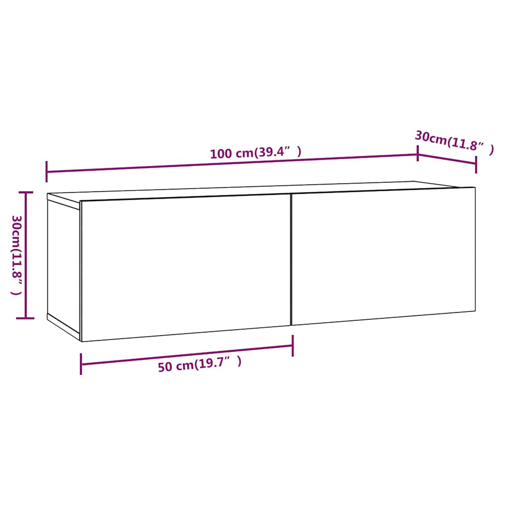 vidaXL 8 Piece TV Cabinet Set White Engineered Wood