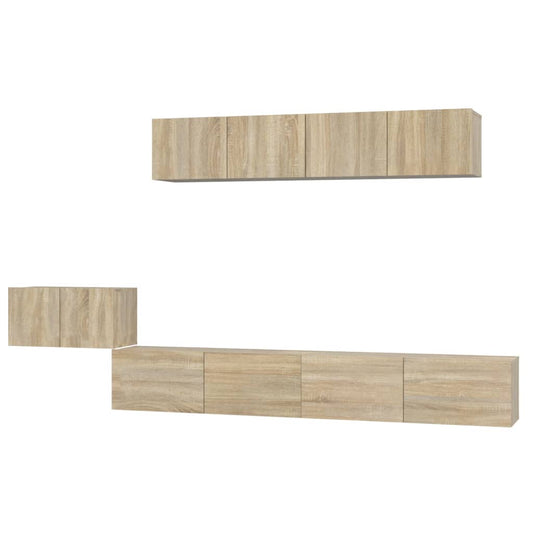 vidaXL 5 Piece TV Cabinet Set Sonoma Oak Engineered Wood