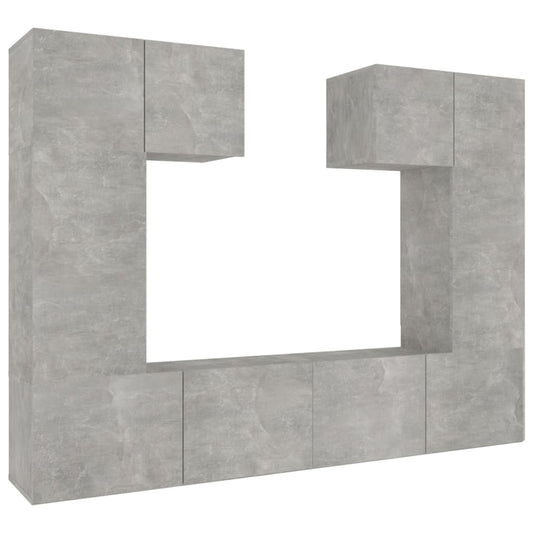 vidaXL 6 Piece TV Cabinet Set Concrete Grey Engineered Wood
