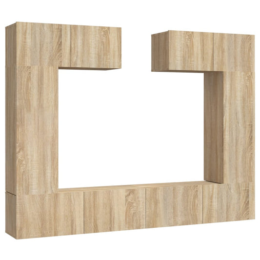 vidaXL 6 Piece TV Cabinet Set Sonoma Oak Engineered Wood