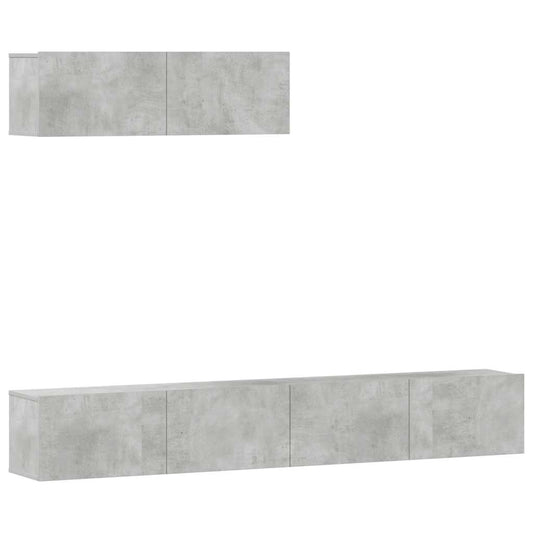 vidaXL 3 Piece TV Cabinet Set Concrete Grey Engineered Wood