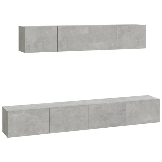 vidaXL 4 Piece TV Cabinet Set Concrete Grey Engineered Wood