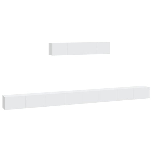 vidaXL 4 Piece TV Cabinet Set White Engineered Wood