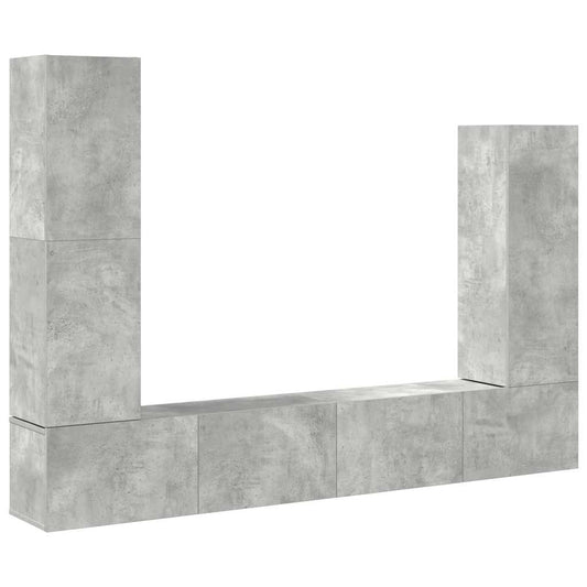 vidaXL 4 Piece TV Cabinet Set Concrete Grey Engineered Wood