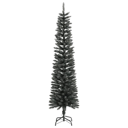 vidaXL Artificial Slim Christmas Tree with Stand Green 210 cm PVC