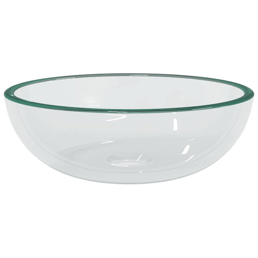 vidaXL Basin Tempered Glass 35x12 cm Transparent