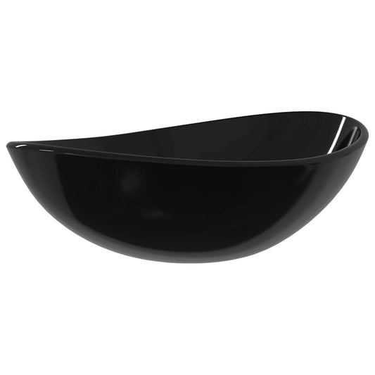 vidaXL Basin Tempered Glass 54,5x35x15,5 cm Black