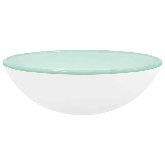 vidaXL Basin Tempered Glass 42x14 cm White