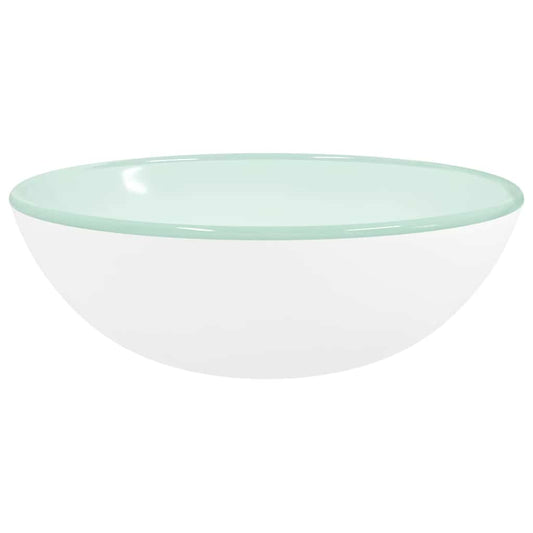vidaXL Basin Tempered Glass 35x12 cm White