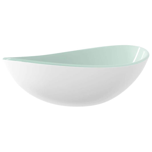 vidaXL Basin Tempered Glass 54,5x35x15,5 cm White