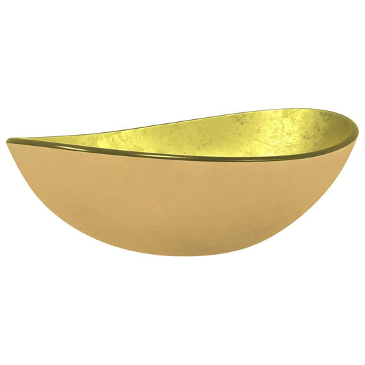 vidaXL Basin Tempered Glass 54,5x35x15,5 cm Gold