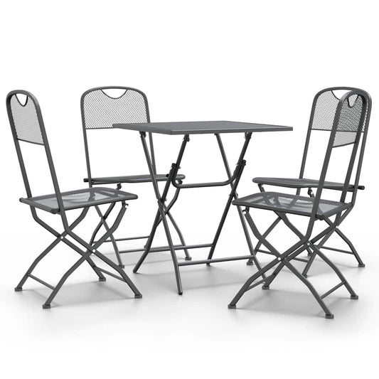 vidaXL 5 Piece Garden Dining Set Expanded Metal Mesh Anthracite