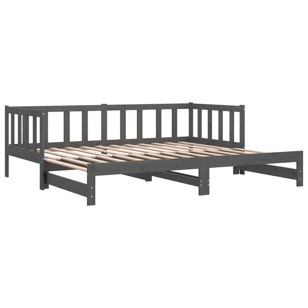 vidaXL Pull-out Day Bed without Mattress Grey 2x(90x190)cm