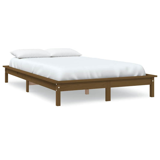 vidaXL Bed Frame | Honey Brown | Solid Pine Wood | Double | Durable | Bed Frame