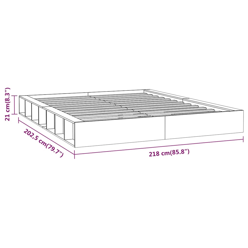 vidaXL Bed Frame without Mattress White 200x200 cm Solid Wood