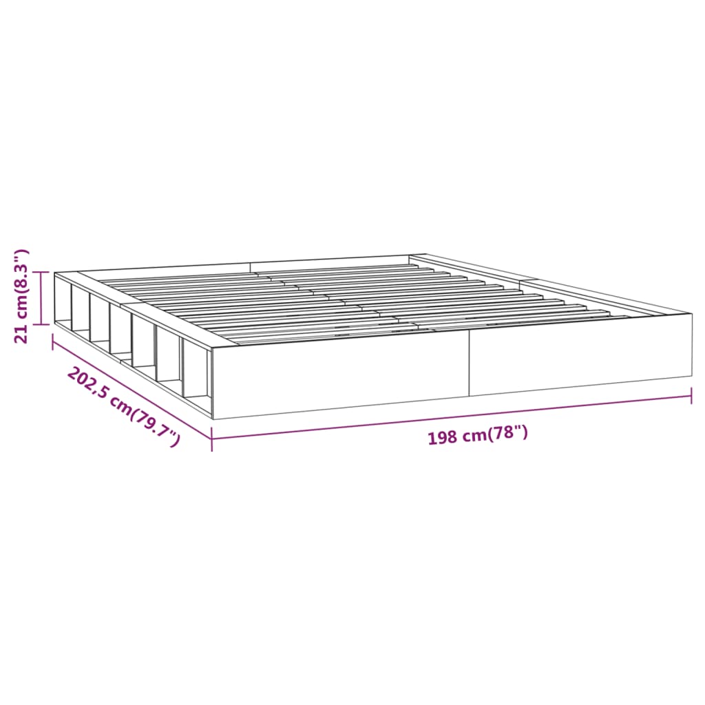 vidaXL Bed Frame without Mattress White 180x200 cm Solid Wood